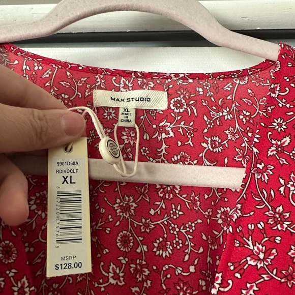 NWT Max Studio red mid-length dress - Picture 5 of 8